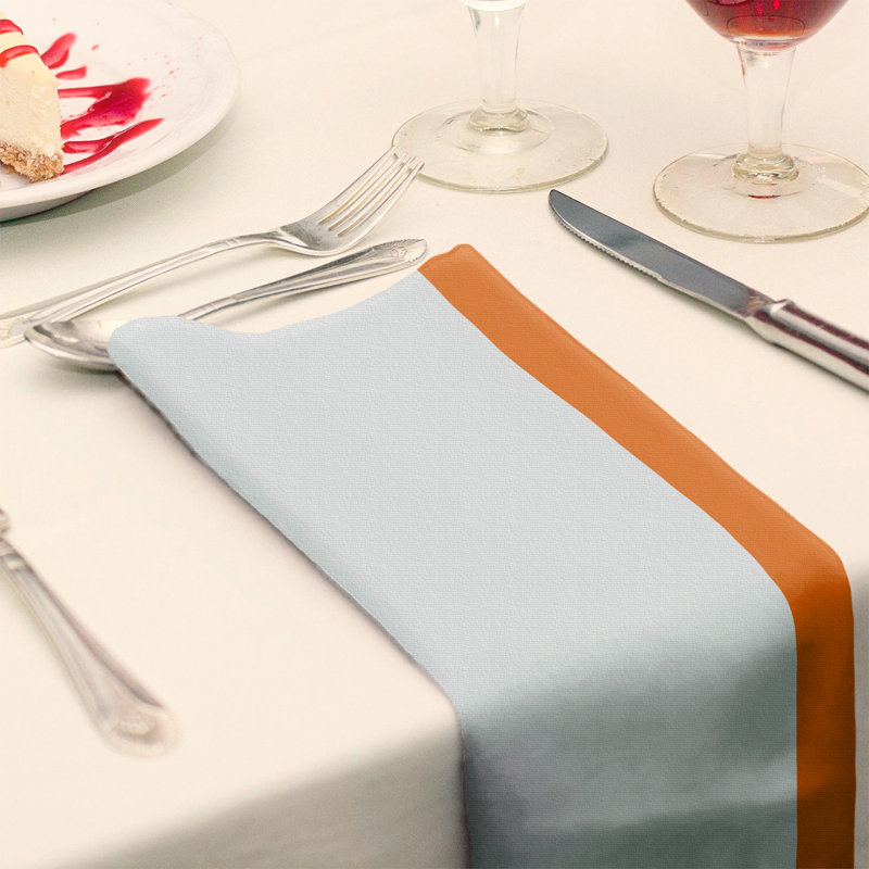 Serviette de coton 22" miami dîner, Blanc / orange