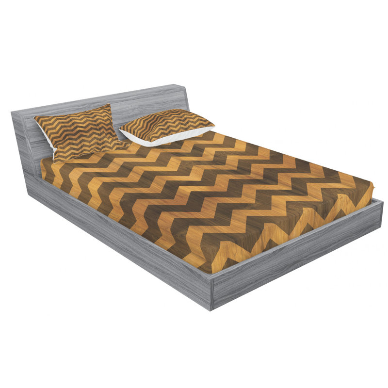 Microfiber Chevron Sheet Set, Full Sheet Set with Fitted Sheet
