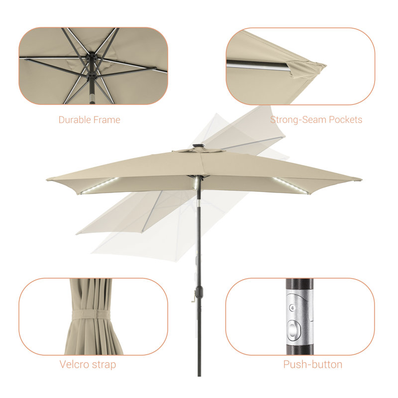 Parasol de marché lumineux 108 po Rosica, Sable