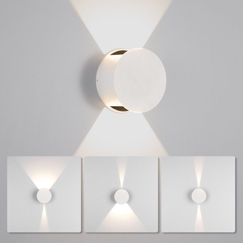 Applique murale blanche à DEL, applique murale moderne de 6 W vers le haut et vers le bas, lampe murale blanche chaude câblée 3000 K pour le salon d'une chambre à coucher