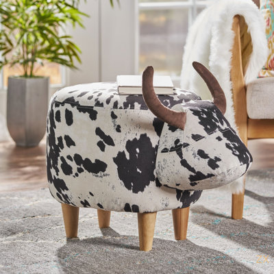 Animal Ottoman/Footstool,  And  Cow-Shaped Ottoman, Modern Ottoman, Modern Accent Stool Home Decor, Suitable For Living Room, Bedroom, Porch, Garden, Backyard, Balcony