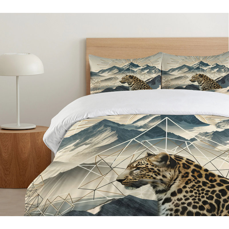Leopard Duvet Cover, California King Duvet Cover + 2 Standard Shams