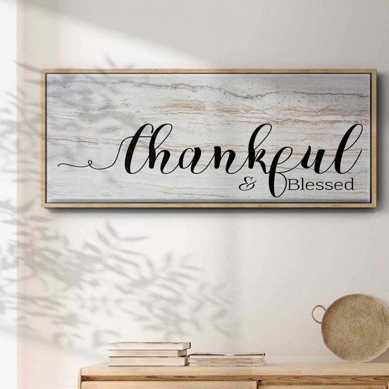 «Thankful & Blessed», toile encadrée, H 8 po x l 20 po