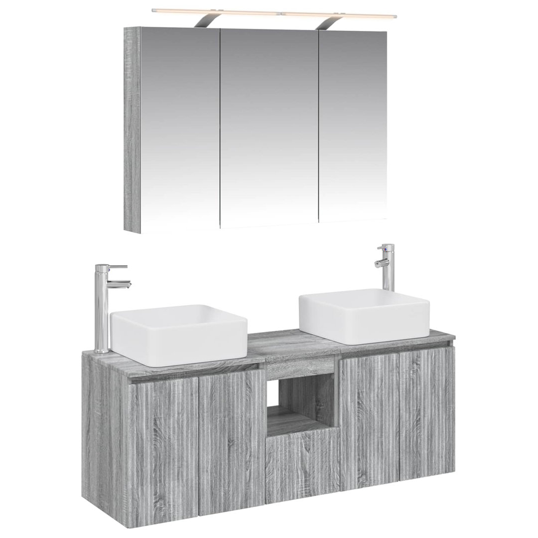 vidaXL Bathroom Cabinet Set 4 pcs 100 x 14.5 x 70 cm Engineered Wood