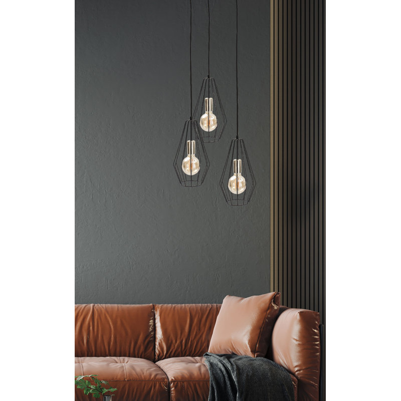 Estero 3 - Light Geometric Pendant, Black/Gold