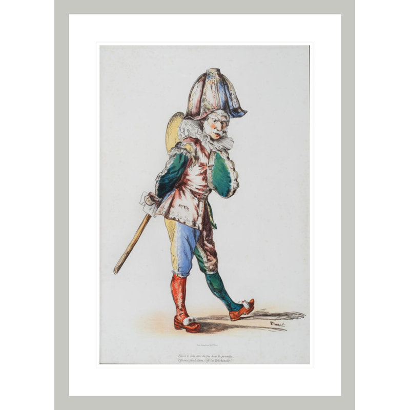 Polchinelle par impression giclée encadrée, 29,5 po H x 21,66 po L