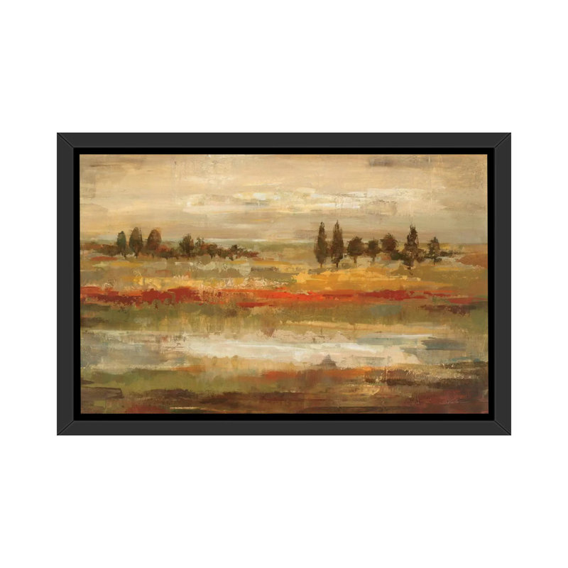 «Summer Fields» par Silvia Vassileva - reproduction d'art, Cadre flottant noir, H 40 po x l 60 po x 1,5 po