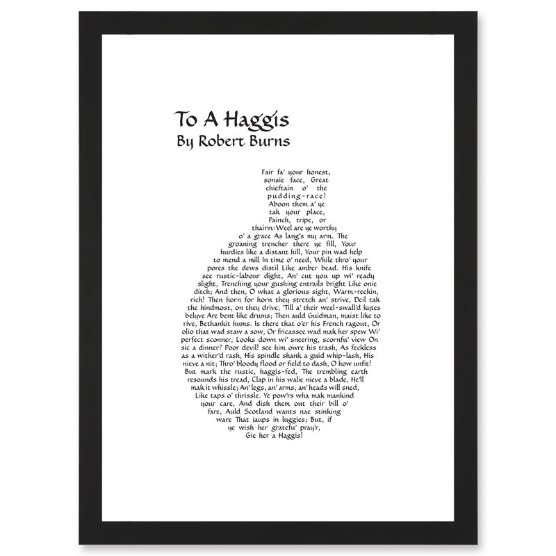 Quote Scottish Poem Robert Burns Address To A Haggis - Single Picture Frame Print