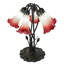 16" High Red/Seafoam Tiffany Pond Lily 5 Light Table Lamp