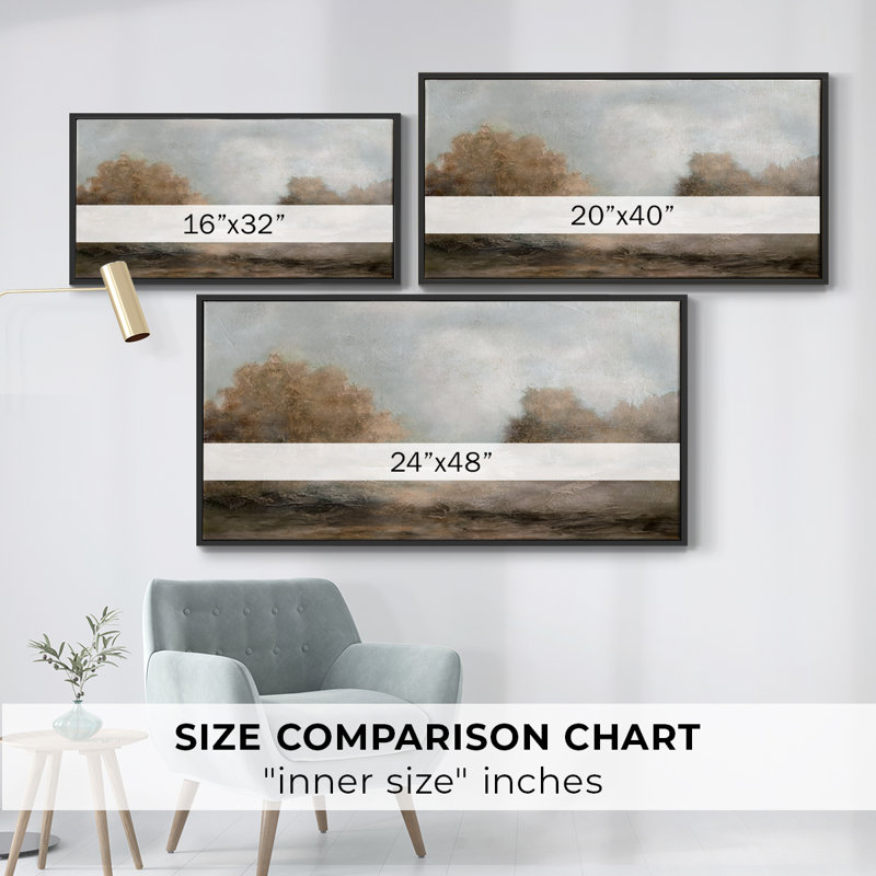 Creekside Stillness - Toile tendue avec châssis tendue, prête à être accrochée, Noir, H 17 po x l 33 po