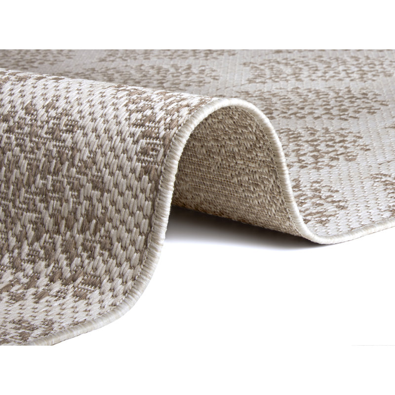 Priscilla Flatweave Cream/Brown Rug, Rectangle 160 x 230cm
