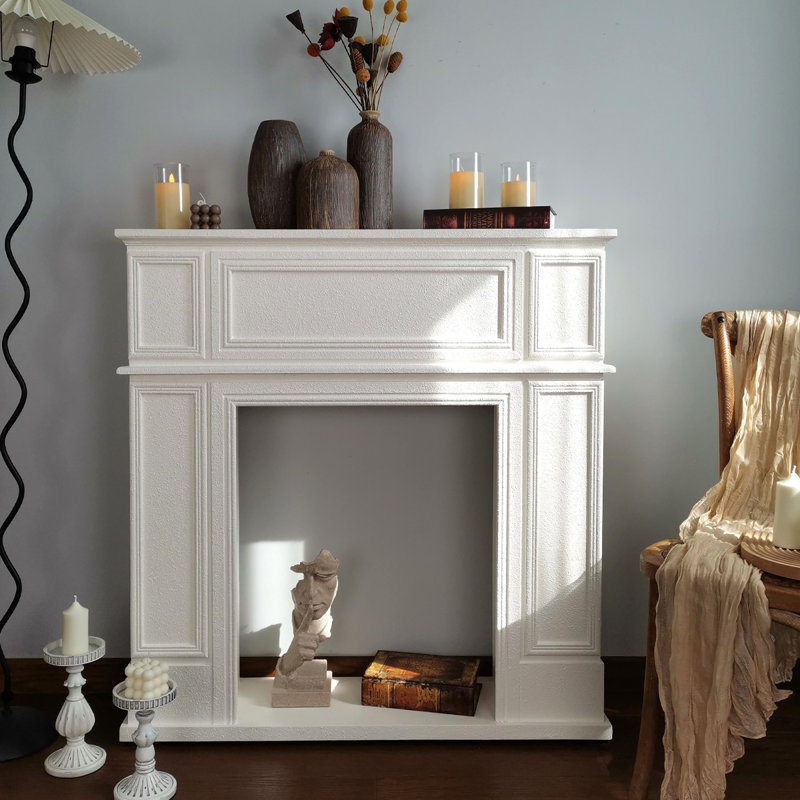 Tablette décorative française rétro, Blanc, H 39,37 po x l 39,37 po x P 10,63 po