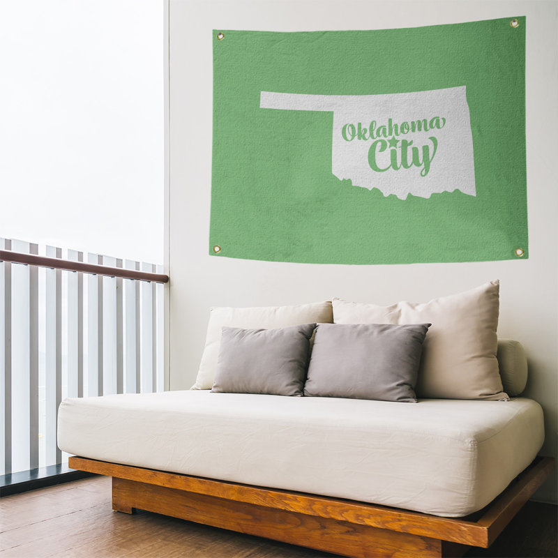 Tapisserie murale oklahoma city oklahoma, H 26 po x l 36 po, Vert