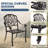 2- Person Patio Dining Table,Cast Aluminum Patio Table With Umbrella Hole