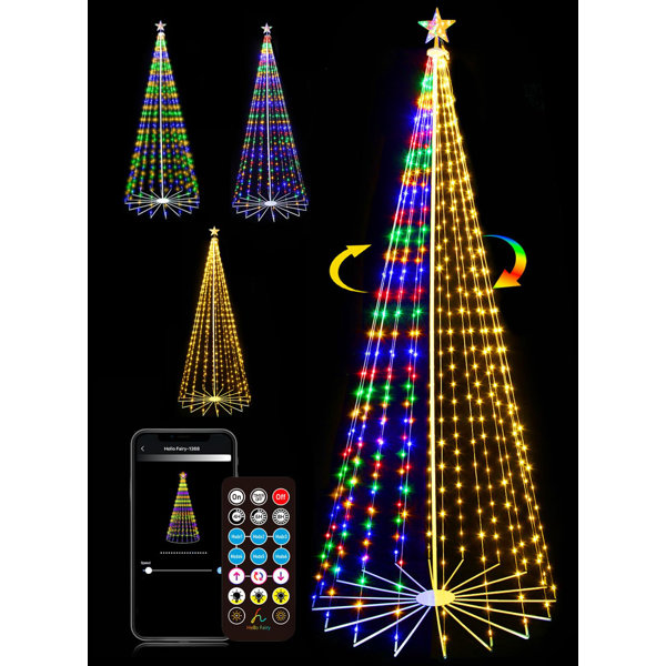 The Holiday Aisle® 8Ft Tall Smart Christmas Tree With 372 LED Lights ...