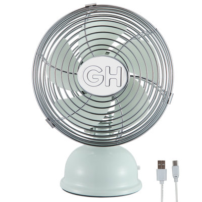 Ventilateur USB personnel tout en métal pour table de chevet 5 po