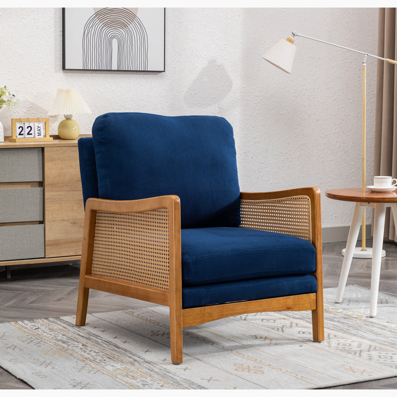 Fauteuil Averyanna, Velours bleu marine