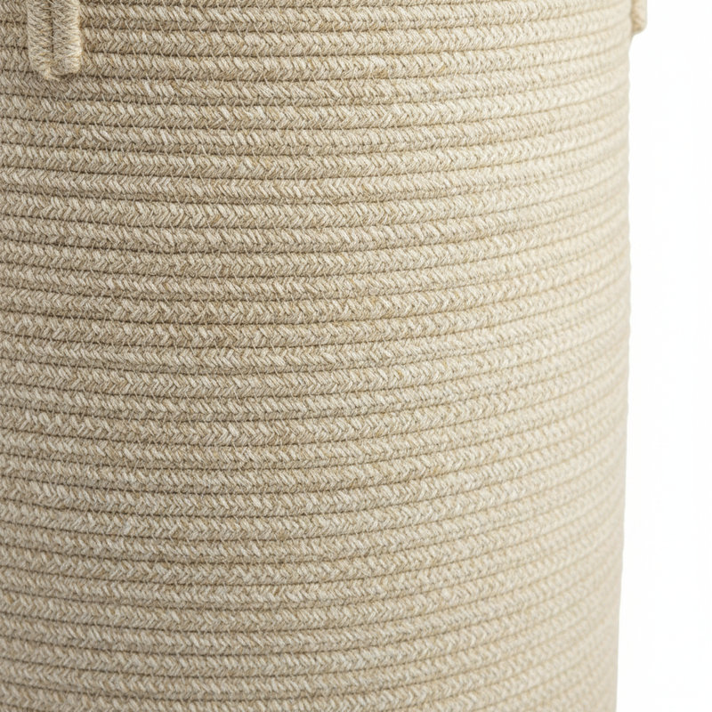 15”x20” Woven Cotton Rope Storage Basket Practical Laundry Hamper for Home Use, Oatmeal