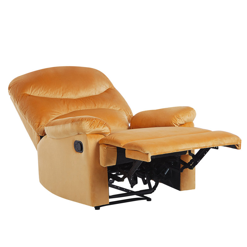 Whitford 85cm Wide Velvet Glider Standard Recliner, Yellow 