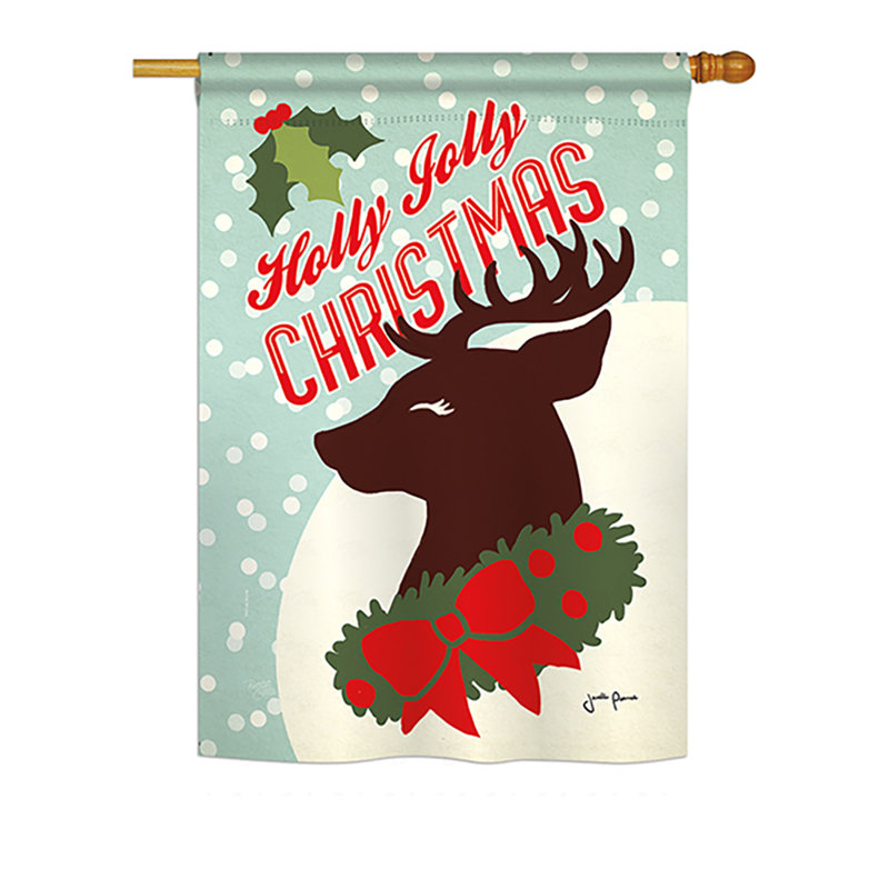 40 x 28 po en polyester à 2 faces x 28 po holly jolly christmas winter drapeau de jardin