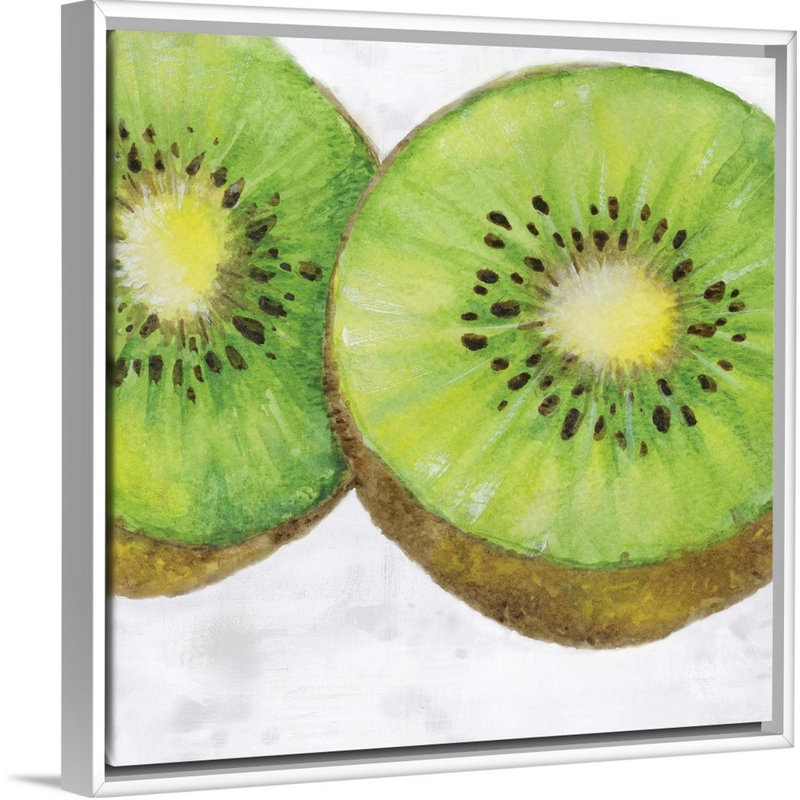 Reproduction d’art sur toile, "fruit I" par Eva watts, Toile encadrée flottée blanche, H 18 po x l 18 po x P 1,75 po