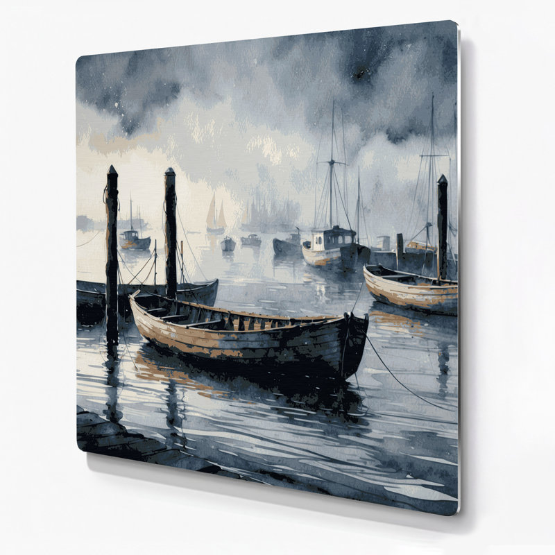 Art mural gris en métal Coastal Cape Cod Collection, H 32 po x l 32 po