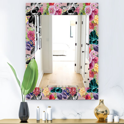 Miroir de salle de bain/meuble-lavabo traditionnel à trames fleur 55
