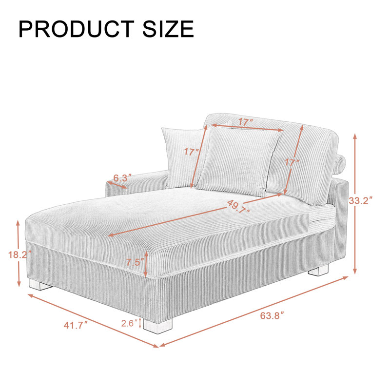 Milbrey Desborough Upholstered Chaise Lounge