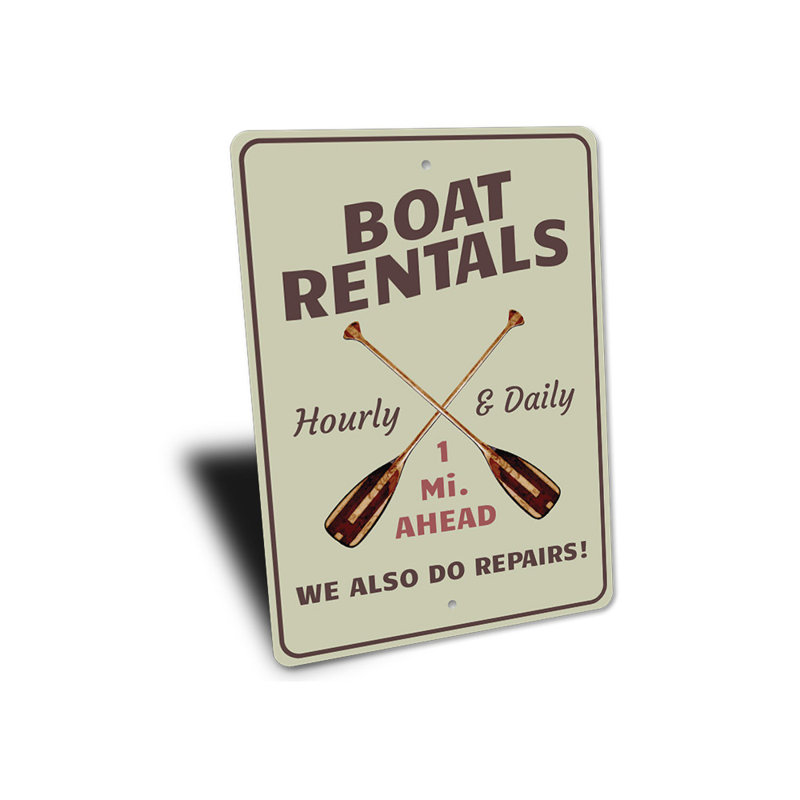 Enseigne de bateau en aluminium, H 14 po x l 10 po x P 0,04 po