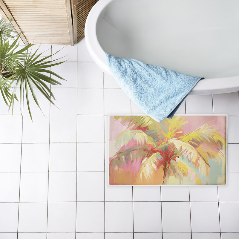  Tapis de bain Pastel Fan, Rose, Abstrait