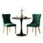 Ensemble de table de salle à manger, table de salle à manger ronde de 24 po et 2 chaises de salle à manger en velours avec pieds plaqués or-773567538-773567539