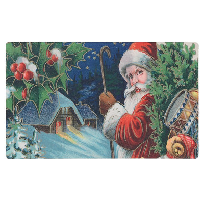 Paillasson d’extérieur antidérapant 29 po x 18 po en caoutchouc avec imprimé de père Noël Nuha