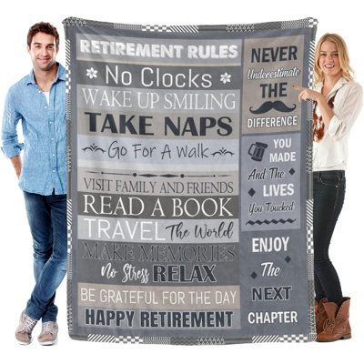 Retirement Gifts for Men,Best Retired Gifts Ideas, Farewell Gifts for Coworkers,Teacher Nurses Doctors,Dad,Friends,Coworker Leaving Gifts Warm Fluffy Ritirement Blanket(Grey 40"x50")