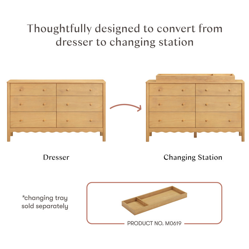 Swell 6-Drawer Assembled Dresser, Tan