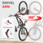 Ensemble de 2 supports muraux pivotants pour porte-vélos pivotants, porte-vélos pour le garage, porte-vélos vertical peu encombrant