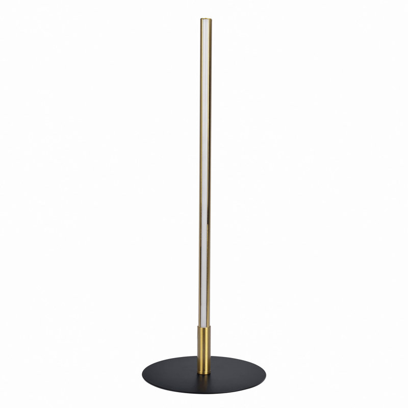 Lampe de table DEL Dimond noire avec interrupteur marche / arrêt, base ronde en métal