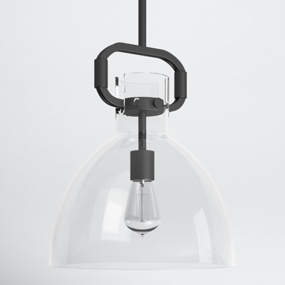 Shay 1-Light Dimmable Glass Dome Pendant 