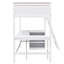 Lit mezzanine simple avec tablettes et bureau, lit mezzanine en bois avec bureau - blanc