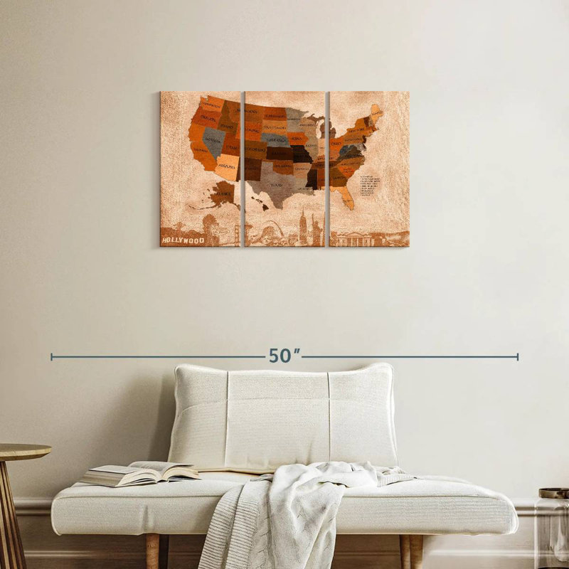 Aliaz Autumn USA Map, 20" H x 33" W
