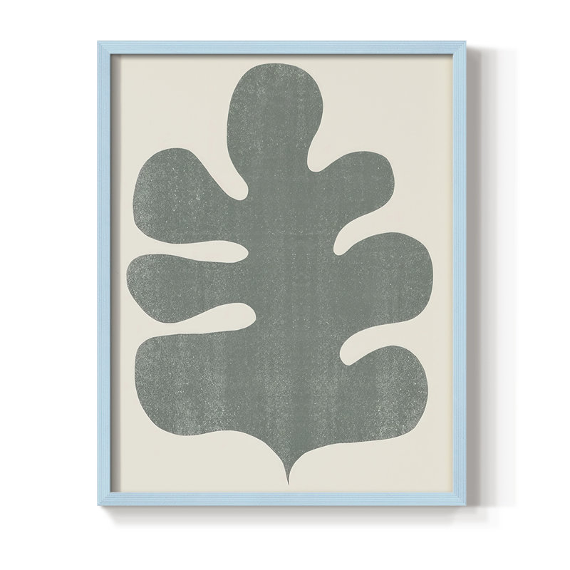 Palm Morph II, reproduction encadrée - bois massif, H 30 po x l 24 po, Bleu