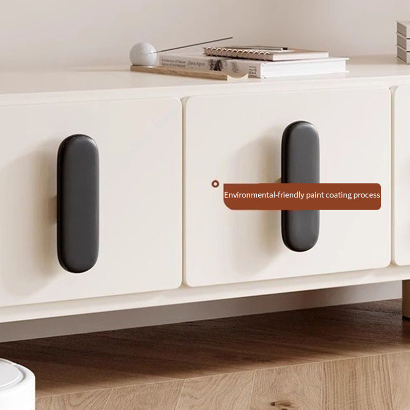 Meuble télé de rangement élégant, H 20,86 po x L 70,86 po x l 14,96 po, Noir / blanc