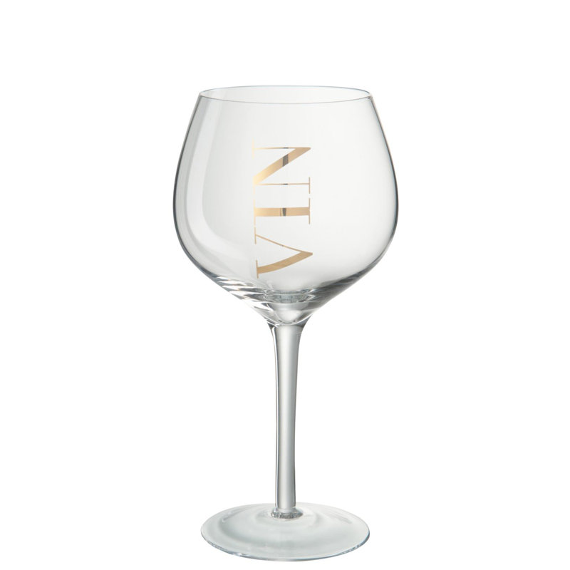 Camilia Red Wine Glass, Transparent/Gold
