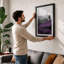 Purple Heather Hillside Botanical - Framed Print-960558762-960558760