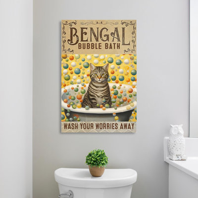 Bengal Bubble Bath - 1 Piece Rectangle Graphic Art " Bengal Bubble Bath " Graphic Art Print