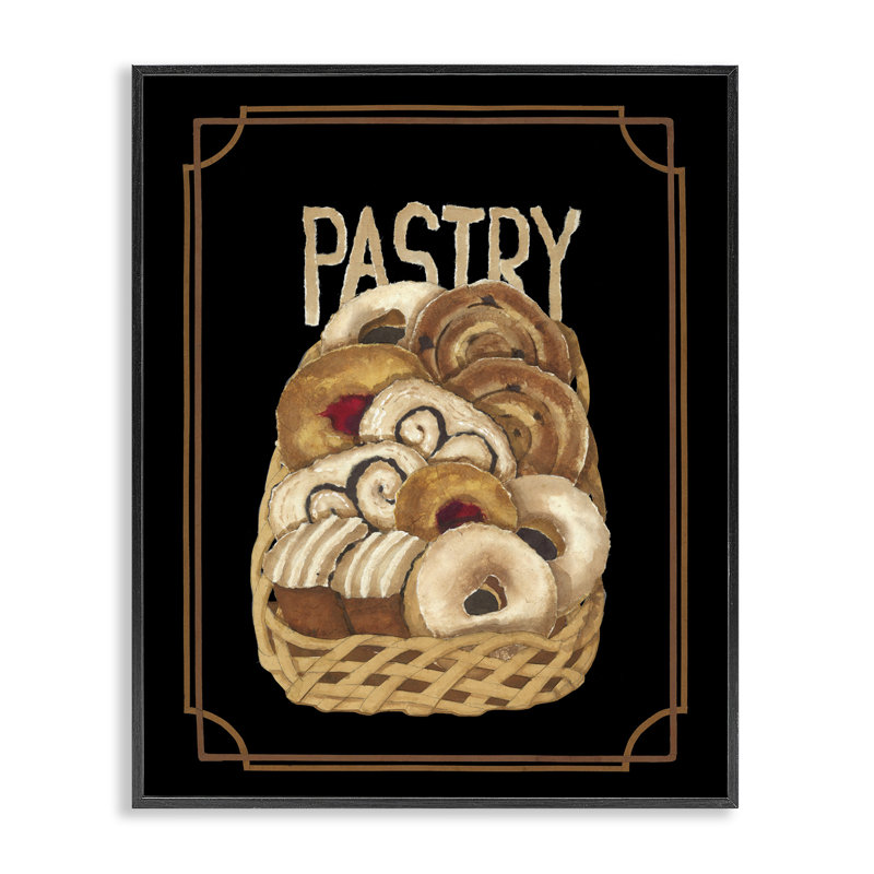 Panier de pâtisserie traditionnel par Nancy Overton, Giclée encadrée noir minuit, H 20 po x l 16 po