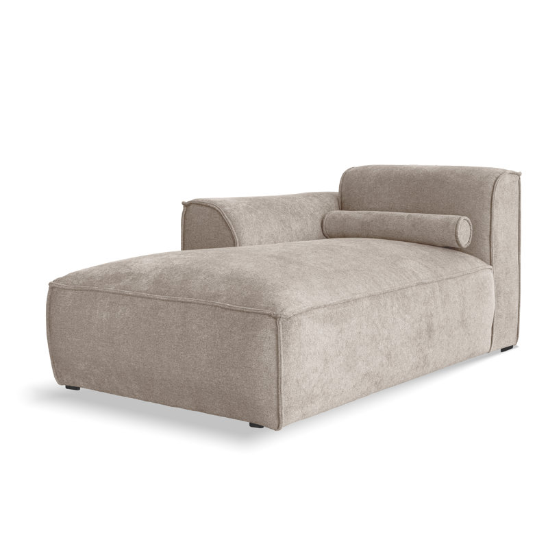 Flex Felix Upholstered Chaise Lounge, Left Hand Facing, Dark Beige