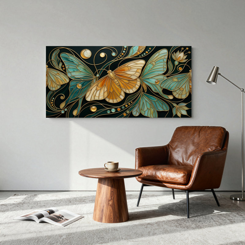 Ensemble de 1 tableau sur toile papillon, L 40 po x H 20 po, Wrapped Canvas