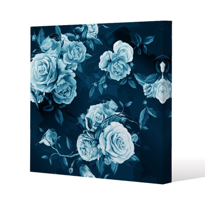 Winter Roses Slim Style Canvas Print, 15mm Slim Real wood.