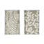Accessoire de 2 boîtes murales à ombres florales 19,5 x 1 x 31,5 po, contraste blanc et beige, féminin pour la décoration du vestiaire avec fleurs