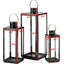 Ensemble de 3 lanternes à bougie décoratives en acier inoxydable, porte-bougie lanterne décorative suspendue Hurricane